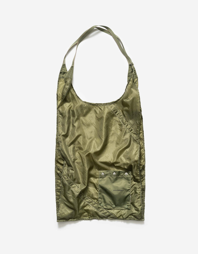 5073 Upcycled Rollaway Shopping Bag Olive