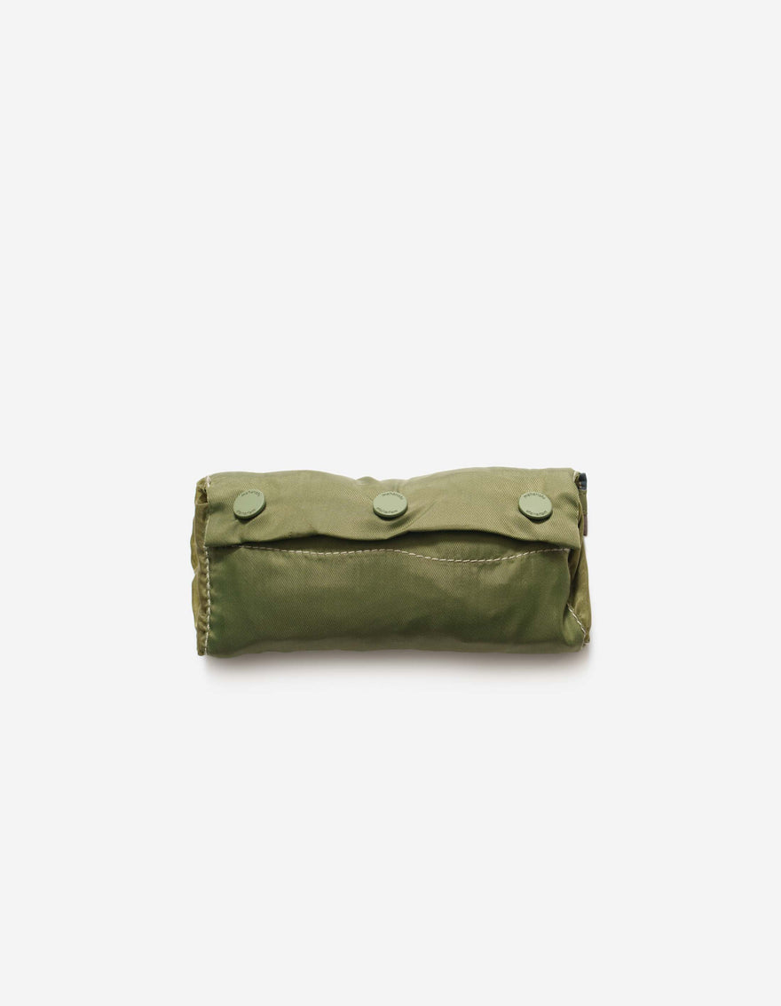 5073 Upcycled Rollaway Shopping Bag Olive