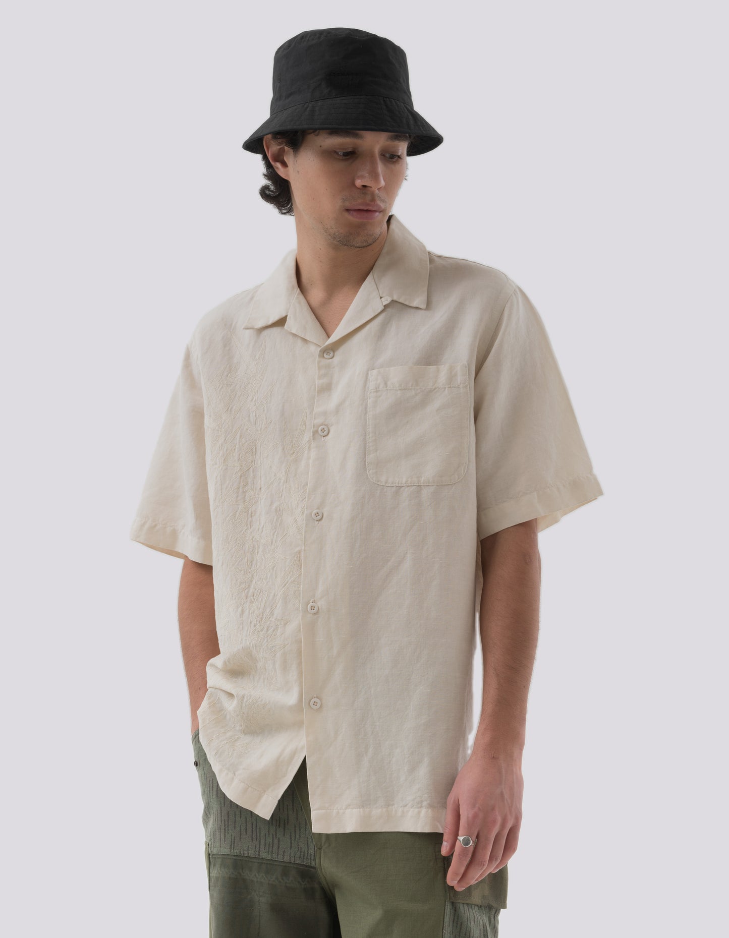 5078 Dragon Bamboo Hemp Shirt Ecru