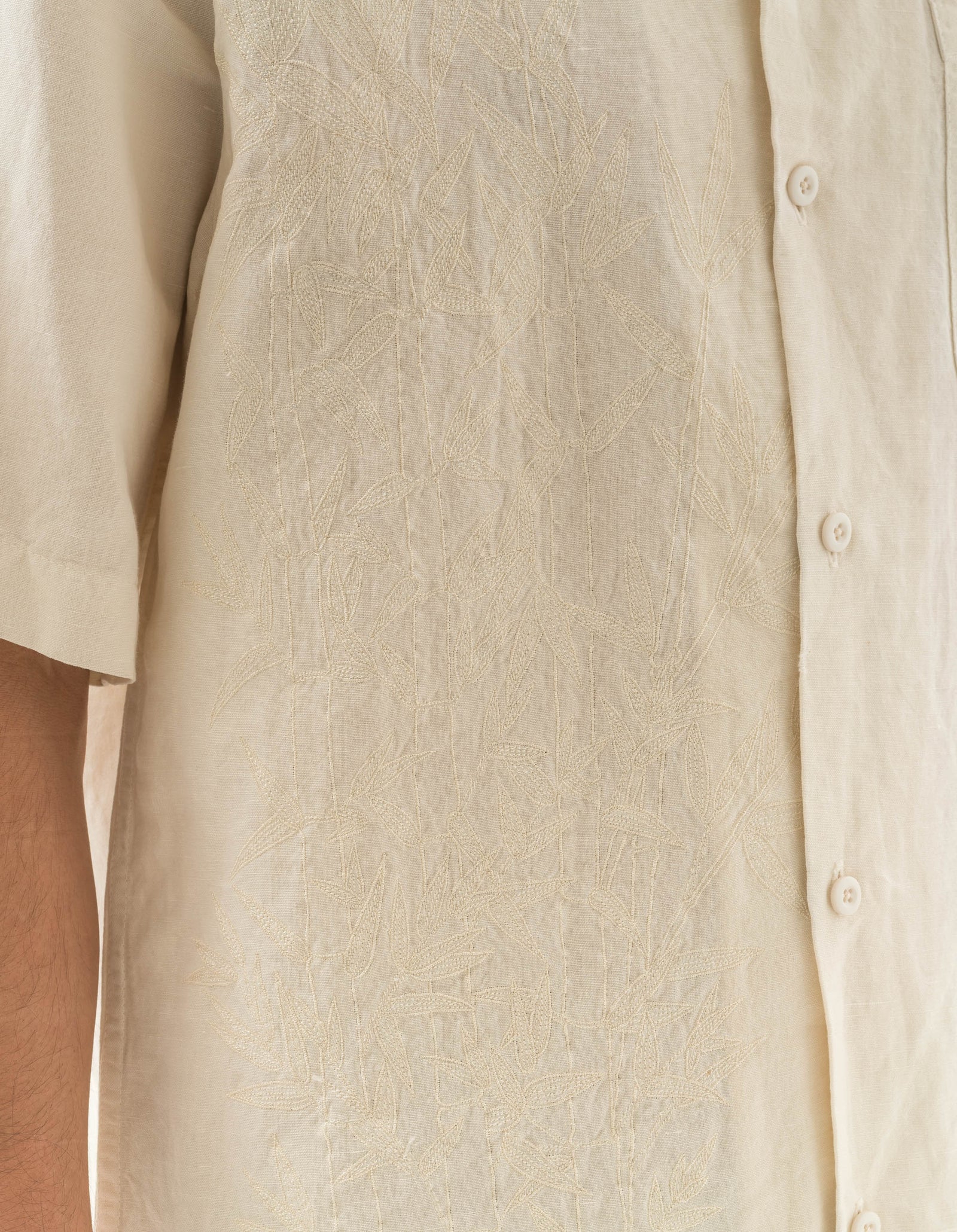5078 Dragon Bamboo Hemp Shirt Ecru