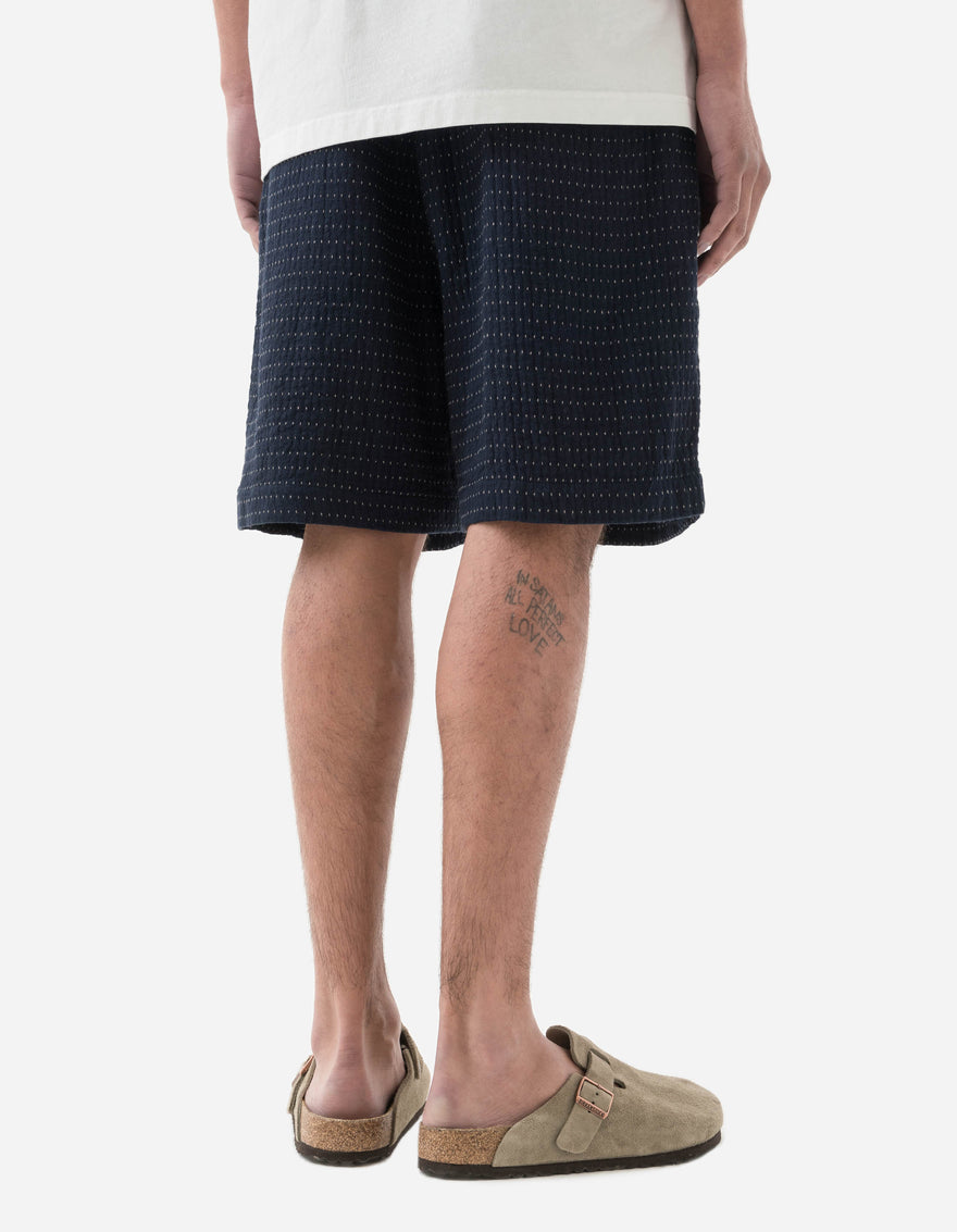 5114 Noragi Loose Asym Track Shorts Indigo