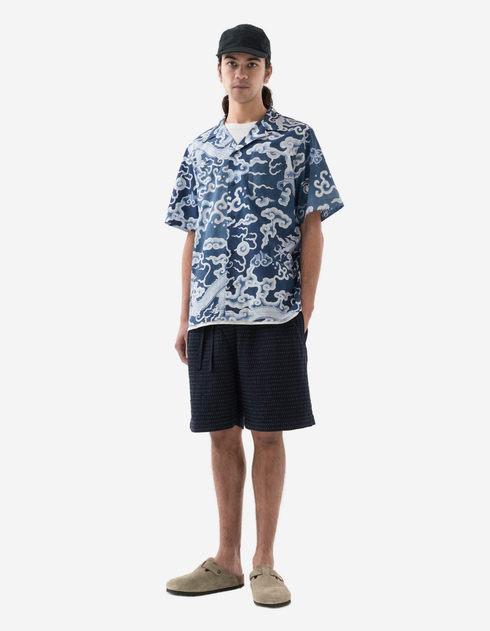 5114 Noragi Loose Asym Track Shorts Indigo