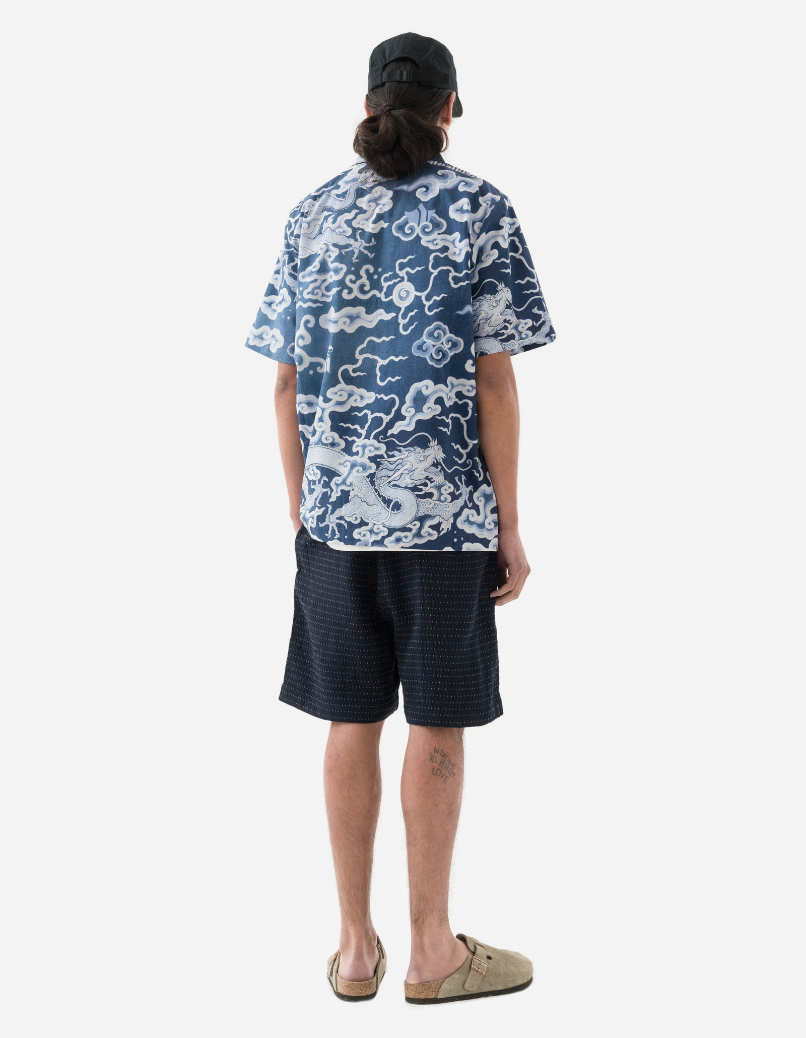 5114 Noragi Loose Asym Track Shorts Indigo