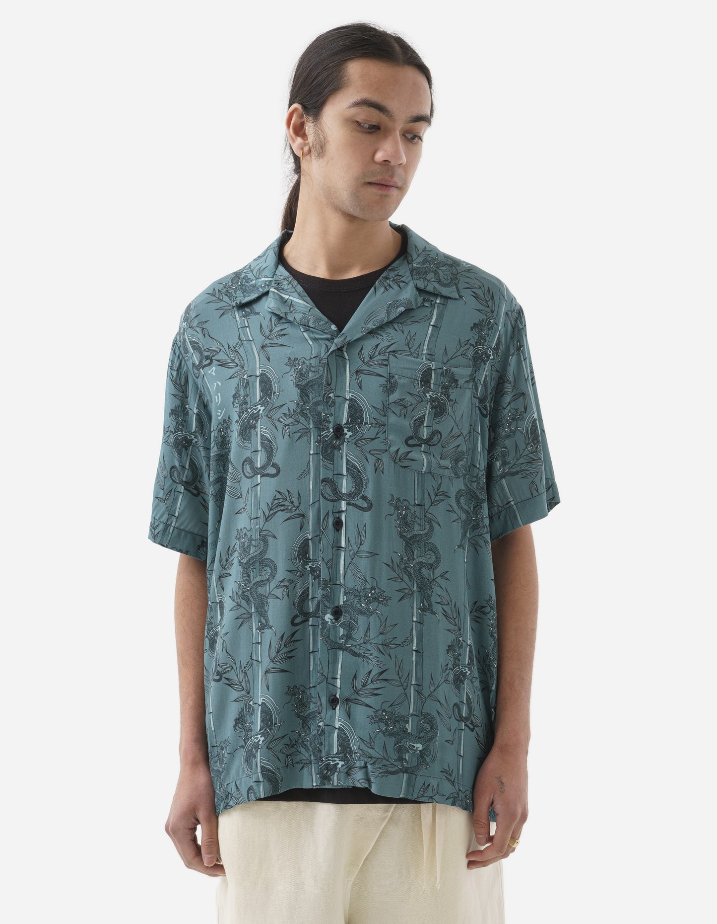 5122 Dragon Bamboo Camp Collar Shirt Subdued Blue