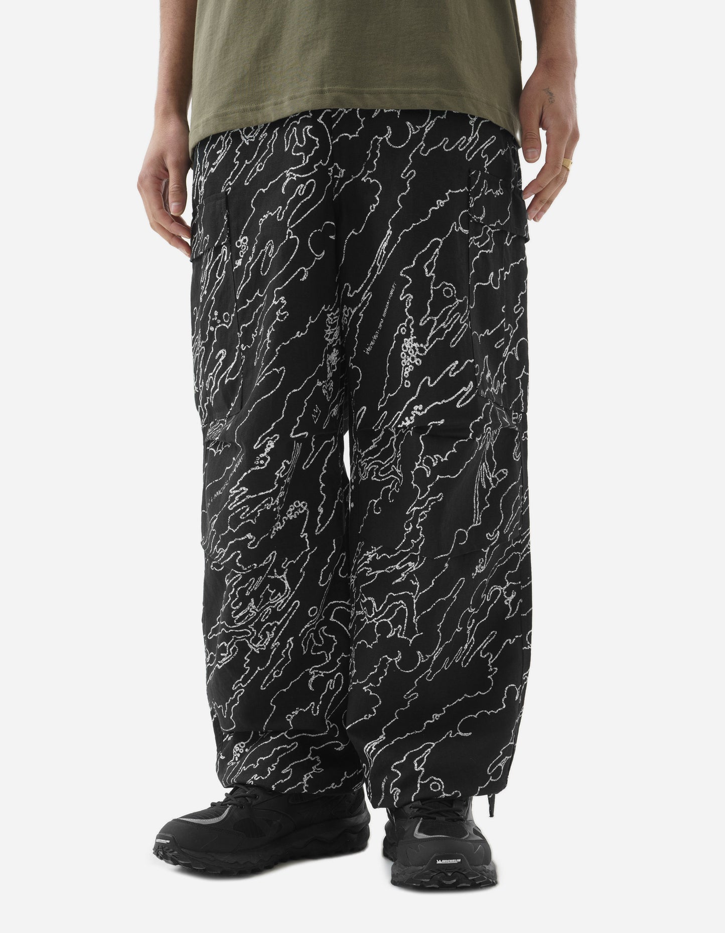 5136 Maha Basquiat M65 Cargo Pants Black