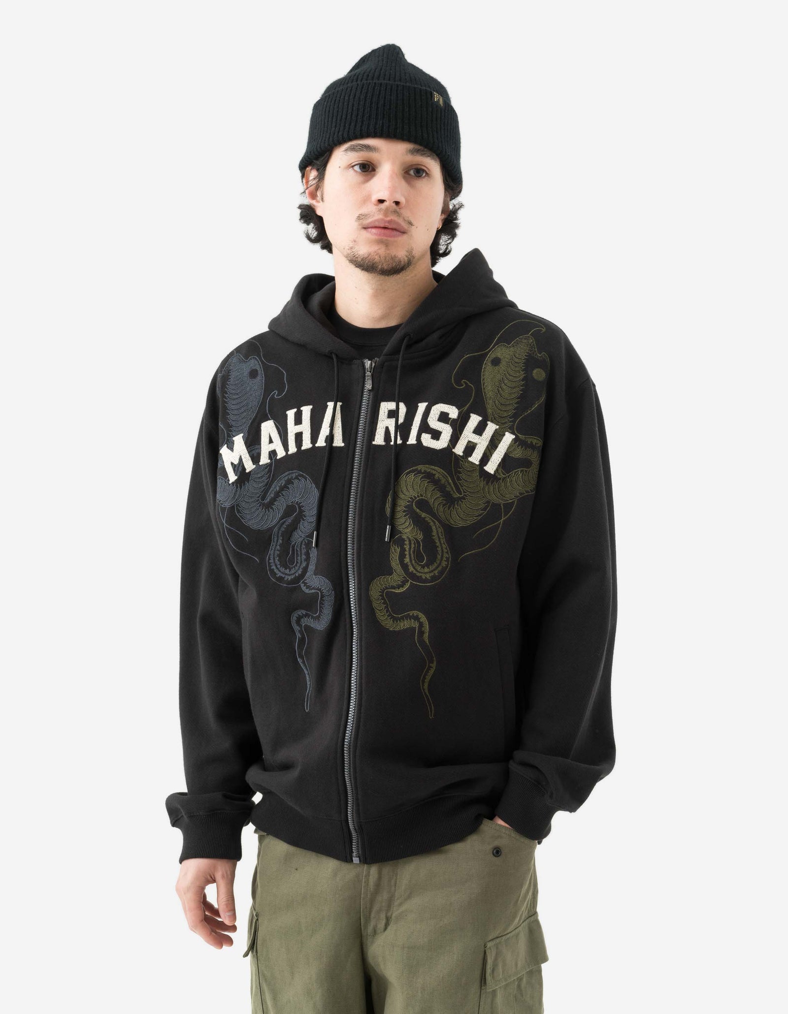 6011 Cobra Zipped Hooded Sweat Black