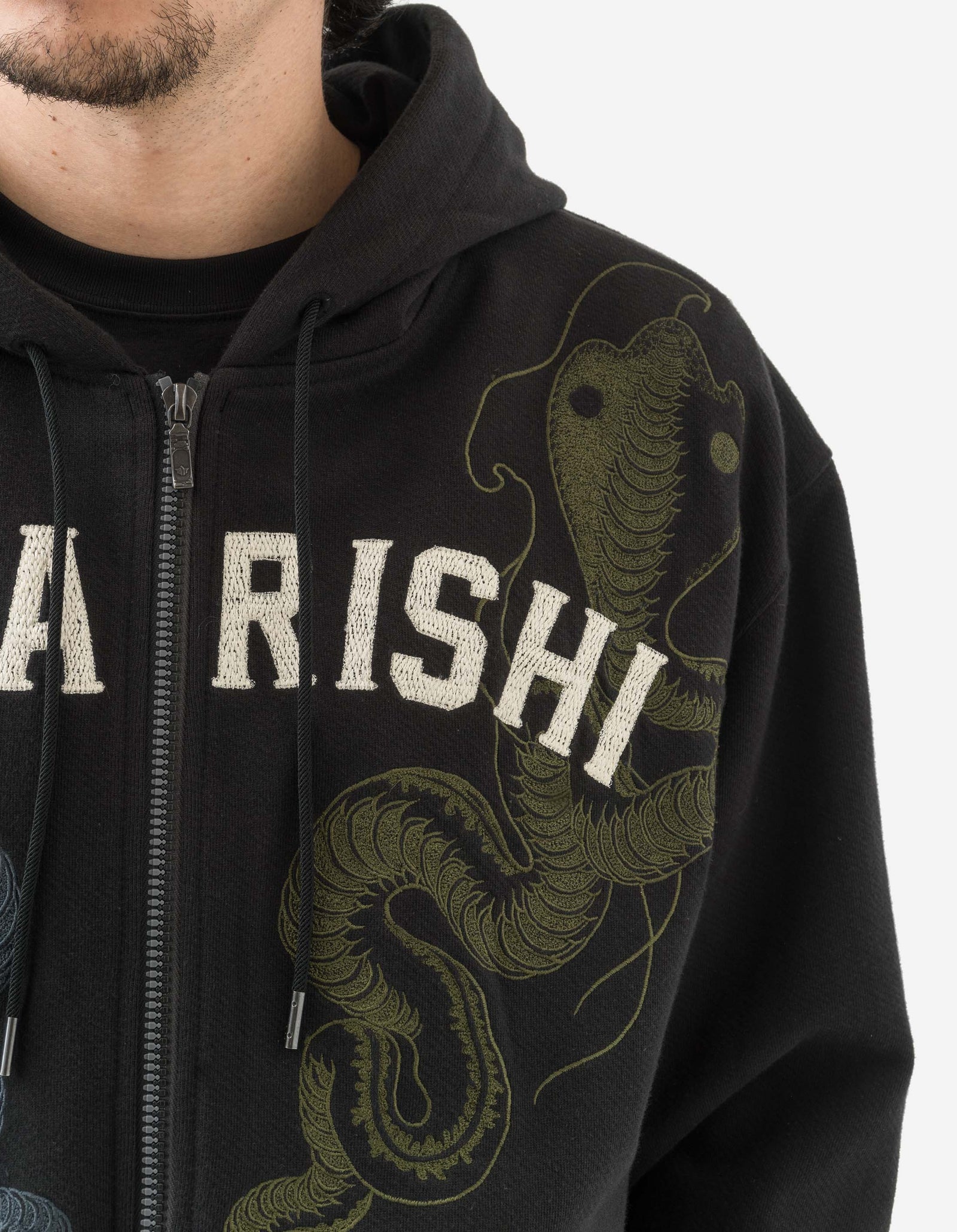 6011 Cobra Zipped Hooded Sweat Black