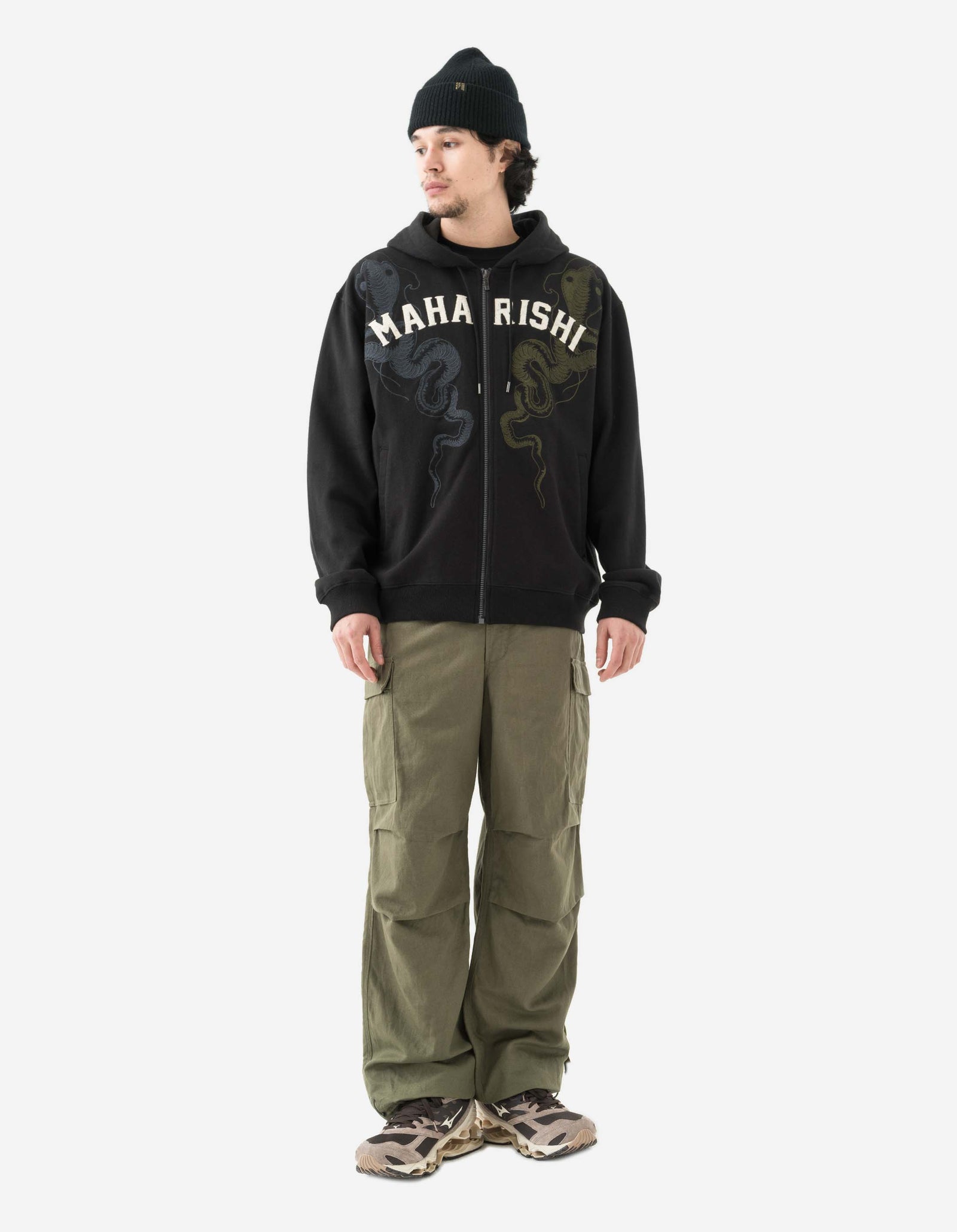 6011 Cobra Zipped Hooded Sweat Black