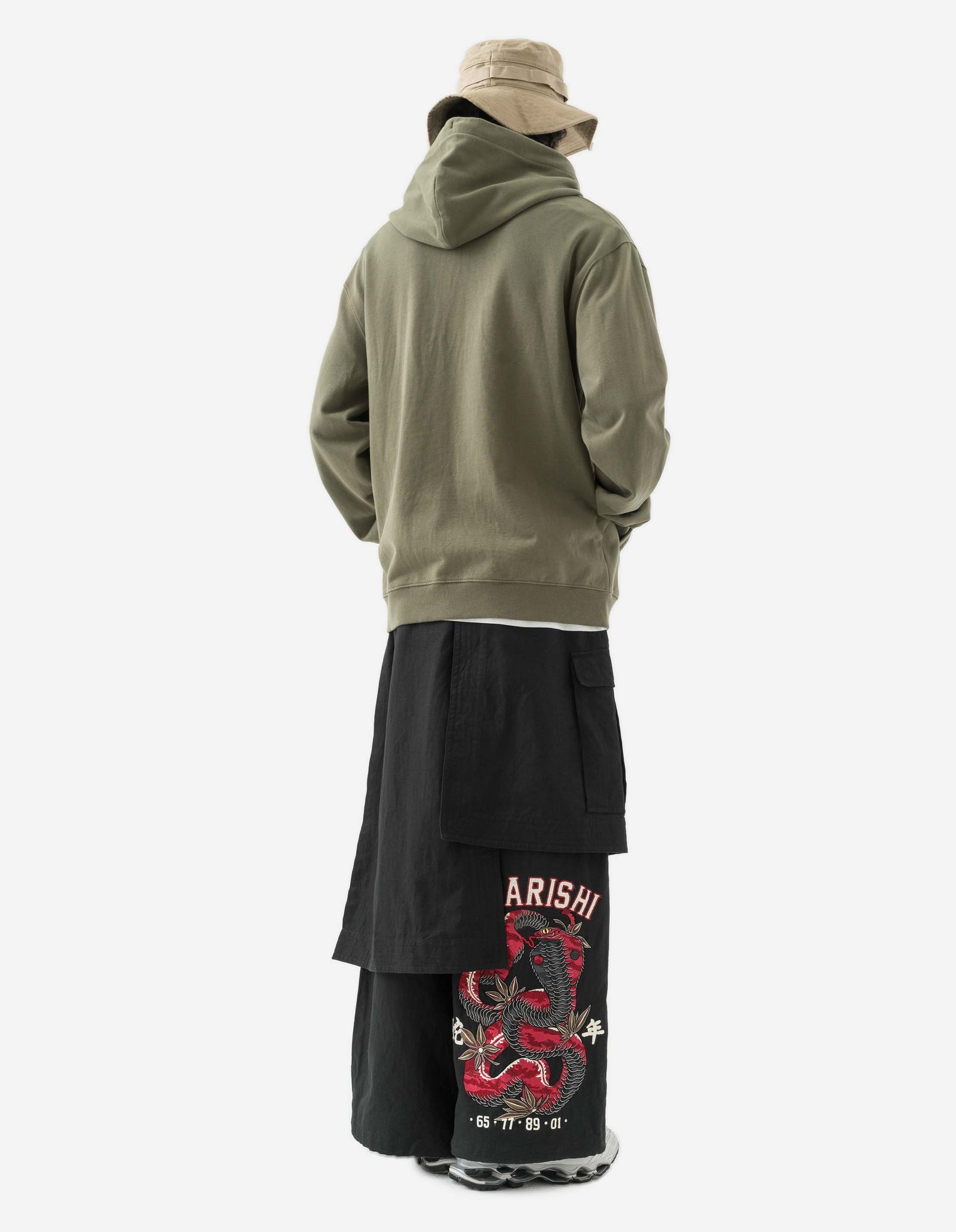 6011 Cobra Zipped Hooded Sweat Olive OG-107F