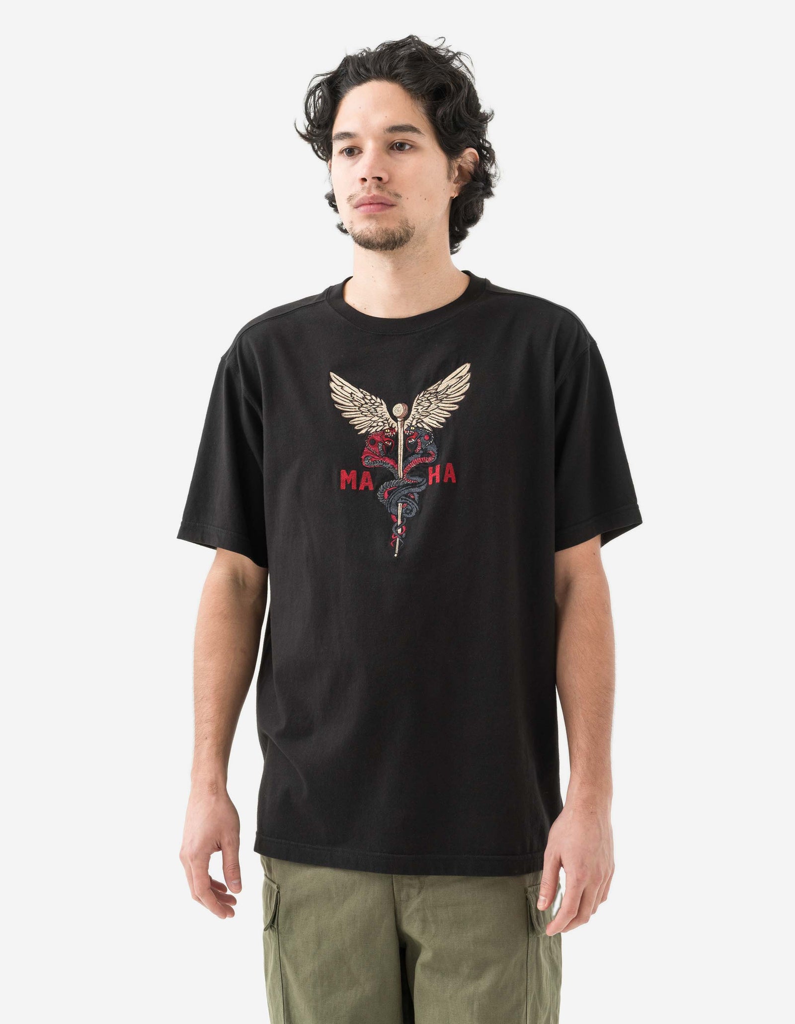 6012 Caduceus Monk T-Shirt Black