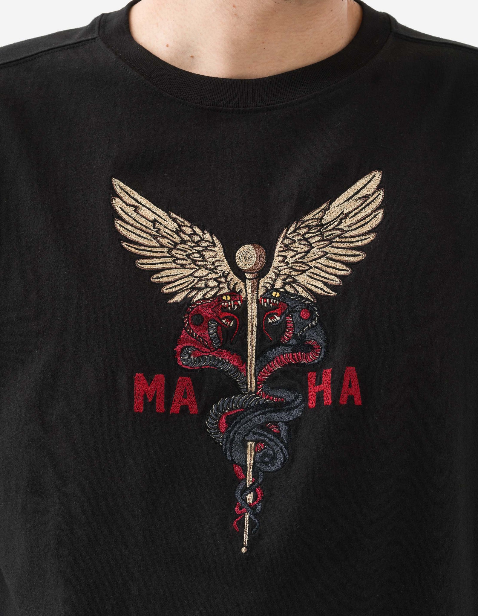 6012 Caduceus Monk T-Shirt Black