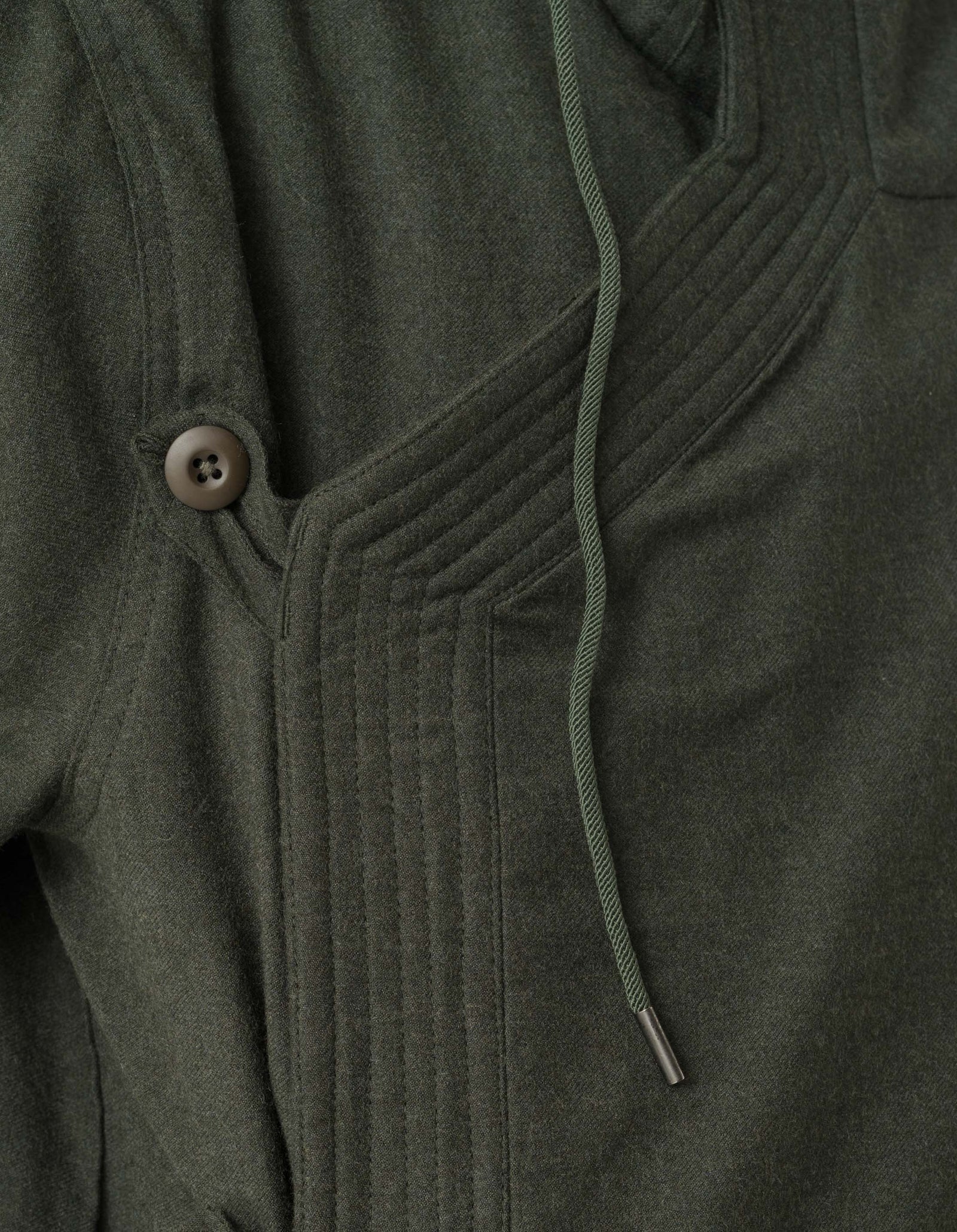 6067 Merino Wool Tibetan Monk Jacket Dark Olive
