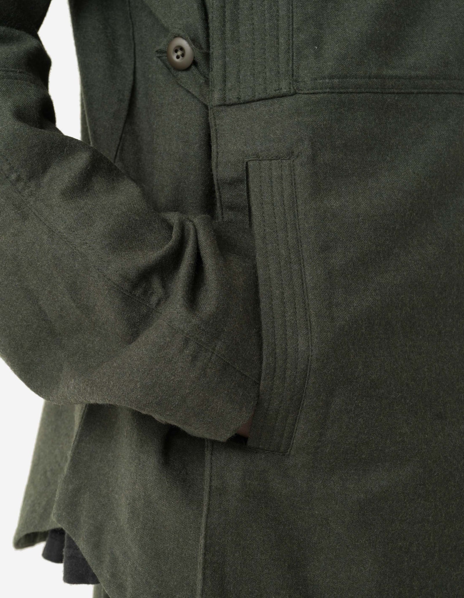 6067 Merino Wool Tibetan Monk Jacket Dark Olive