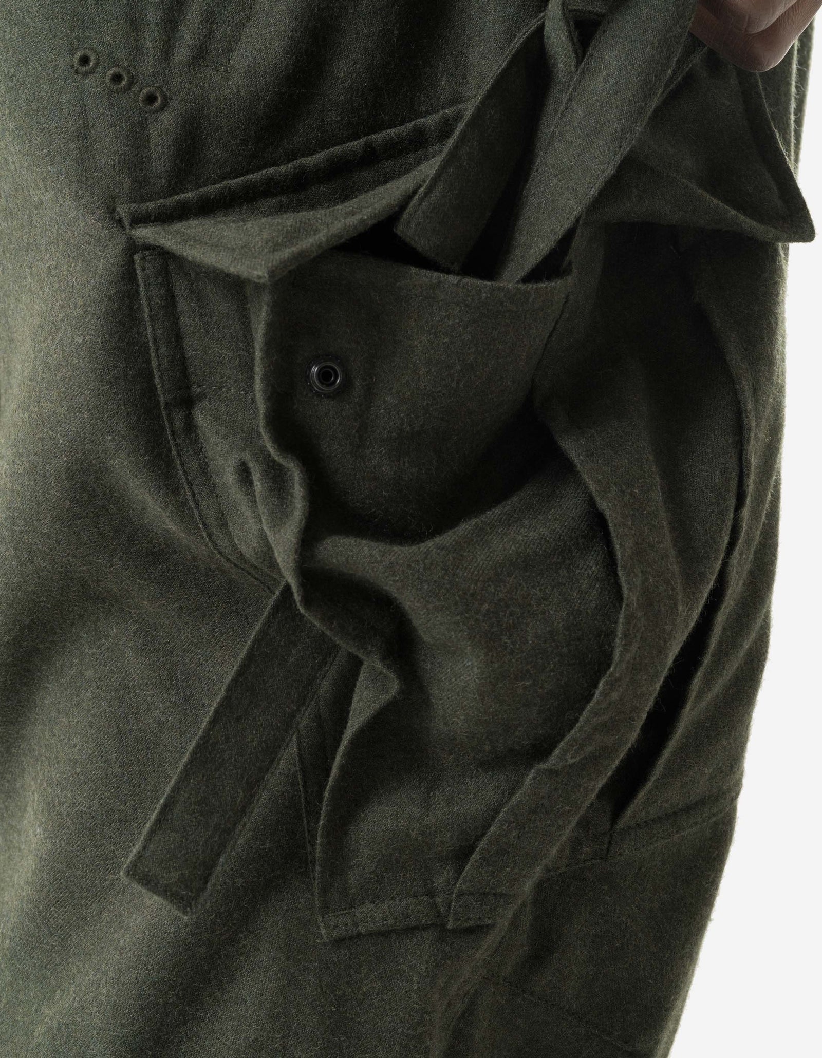 6068 Merino Wool Cargo Track Pants Dark Olive
