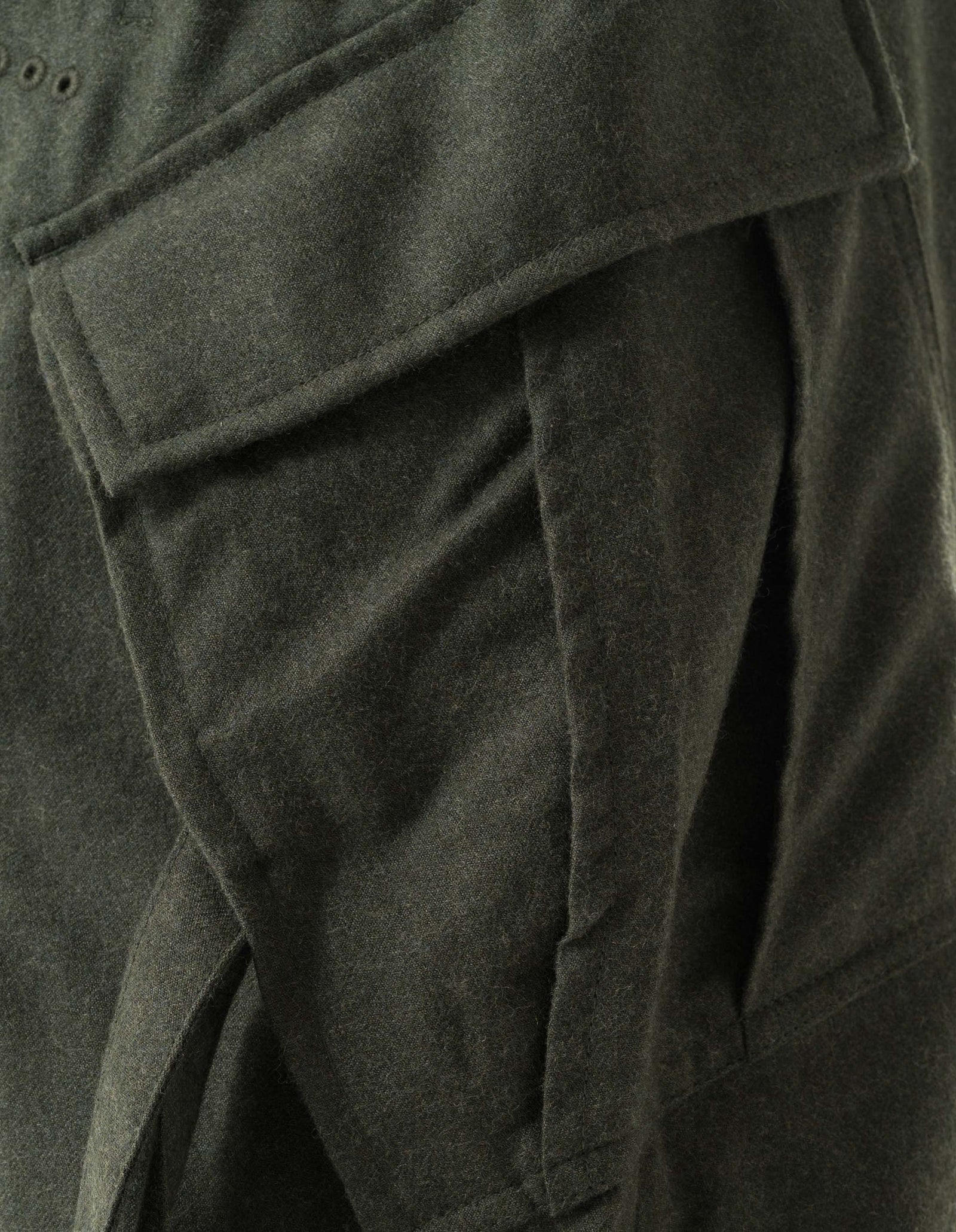 6068 Merino Wool Cargo Track Pants Dark Olive