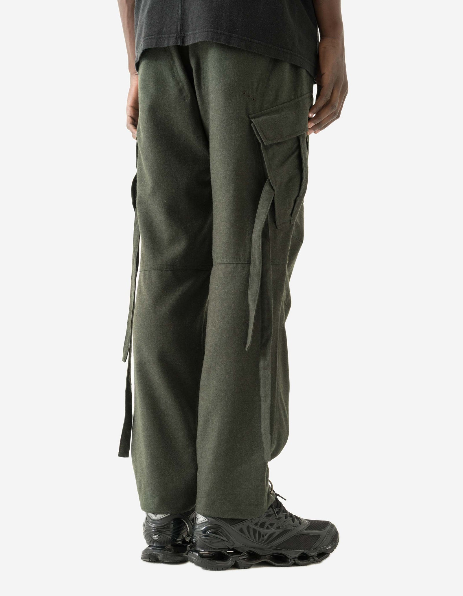 6068 Merino Wool Cargo Track Pants Dark Olive
