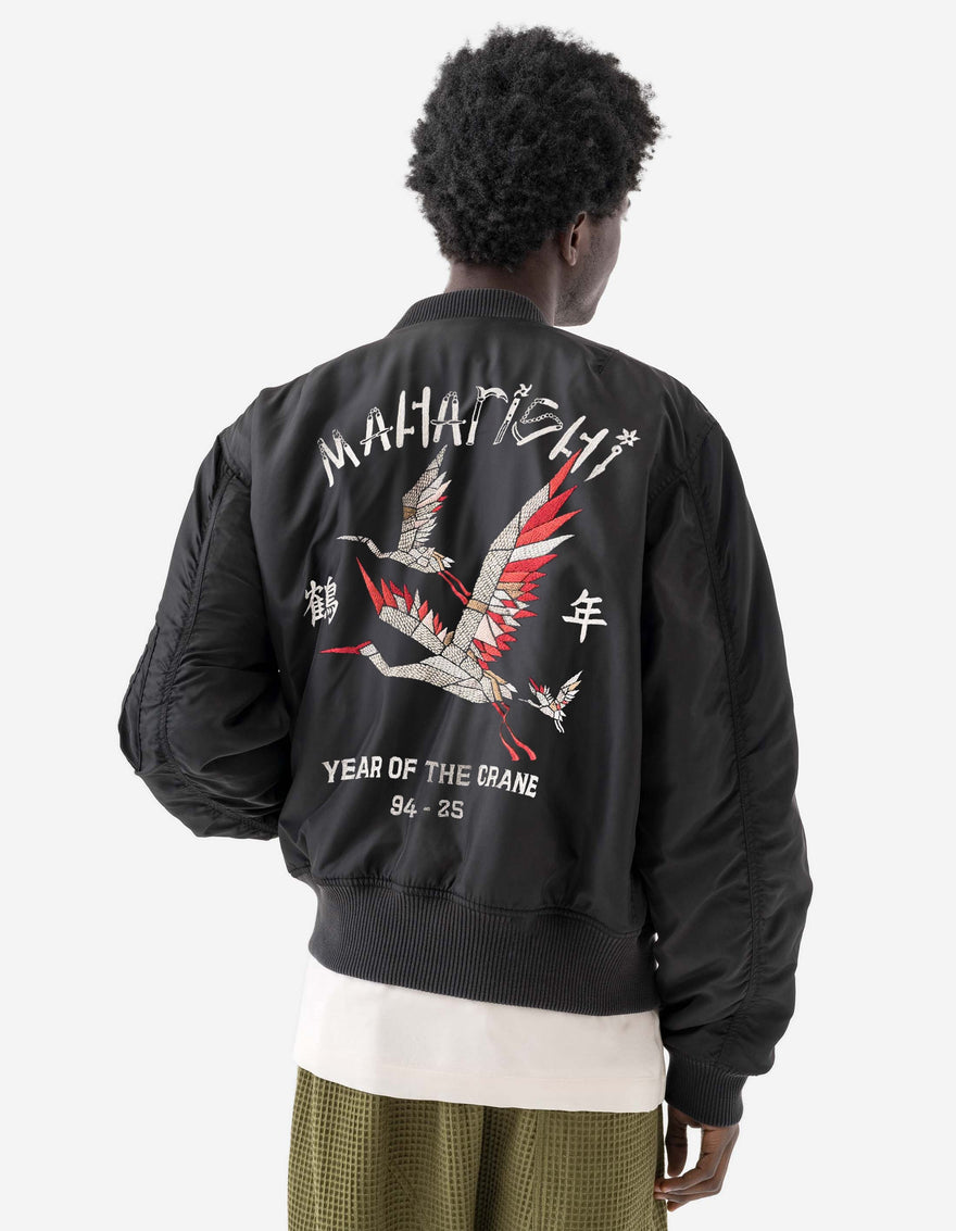 6224 Year of the Crane MA1 Jacket Black