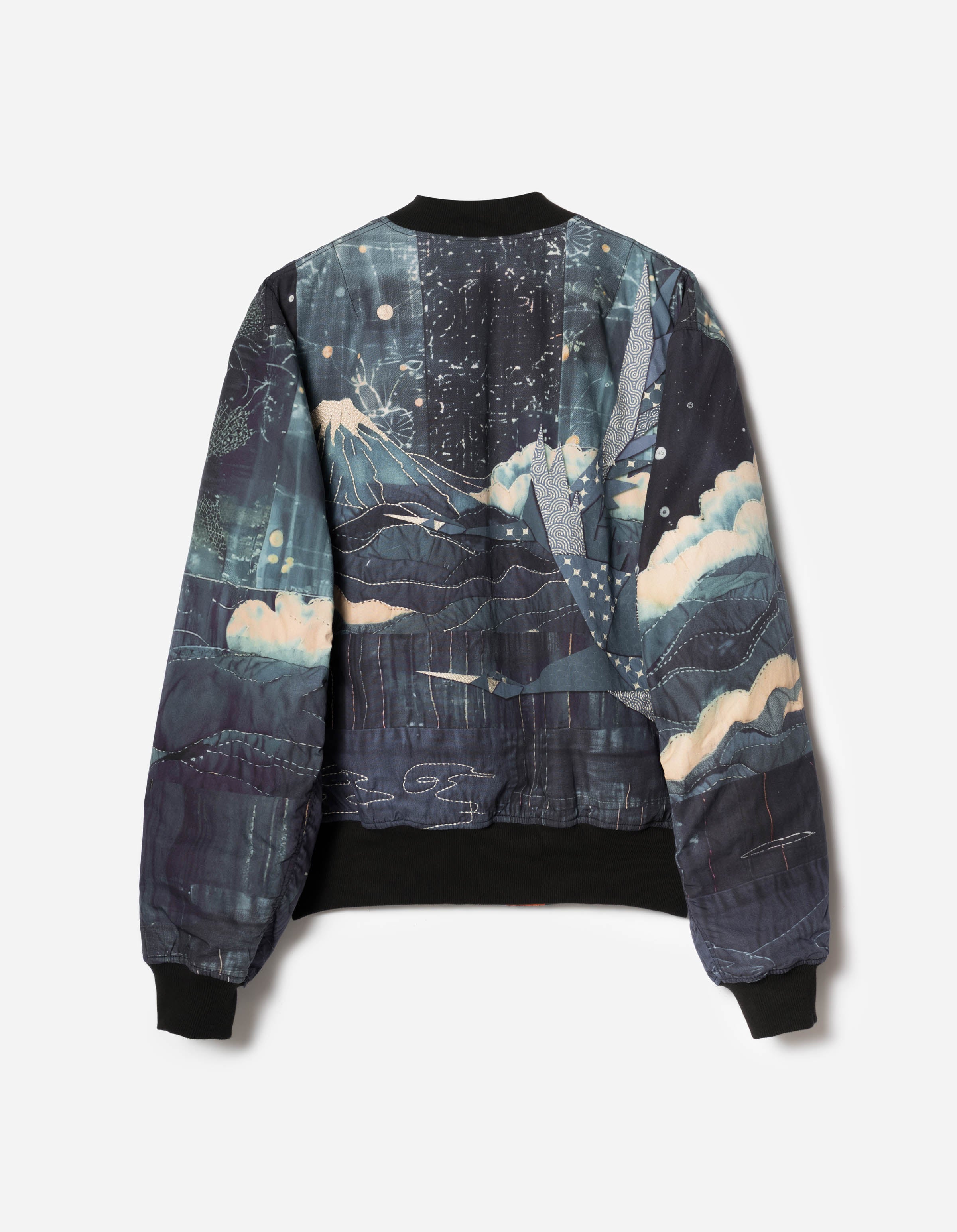 6227 Boro Crane Monk MA1 Embroidered Jacket Indigo – Maharishi