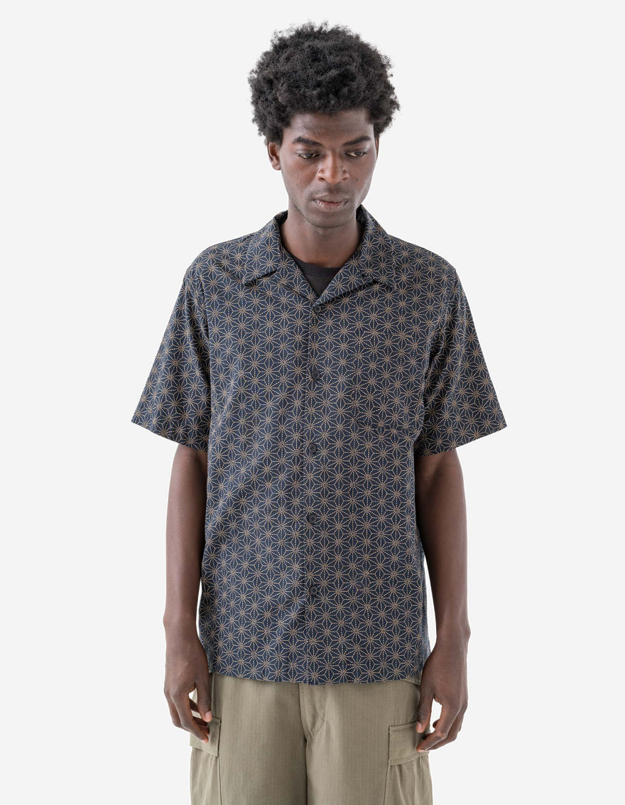 6239 Wagara Camp Collar Shirt Navy