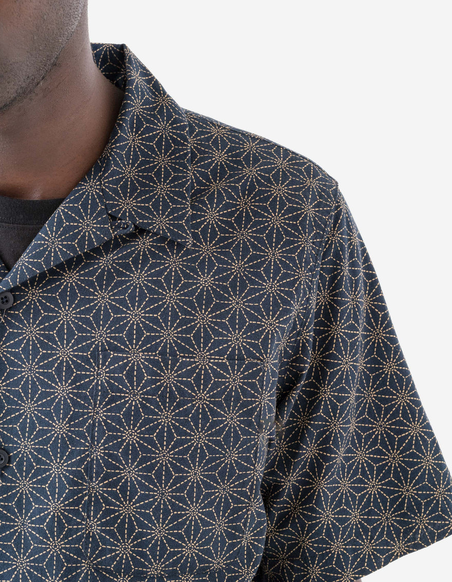 6239 Wagara Camp Collar Shirt Navy