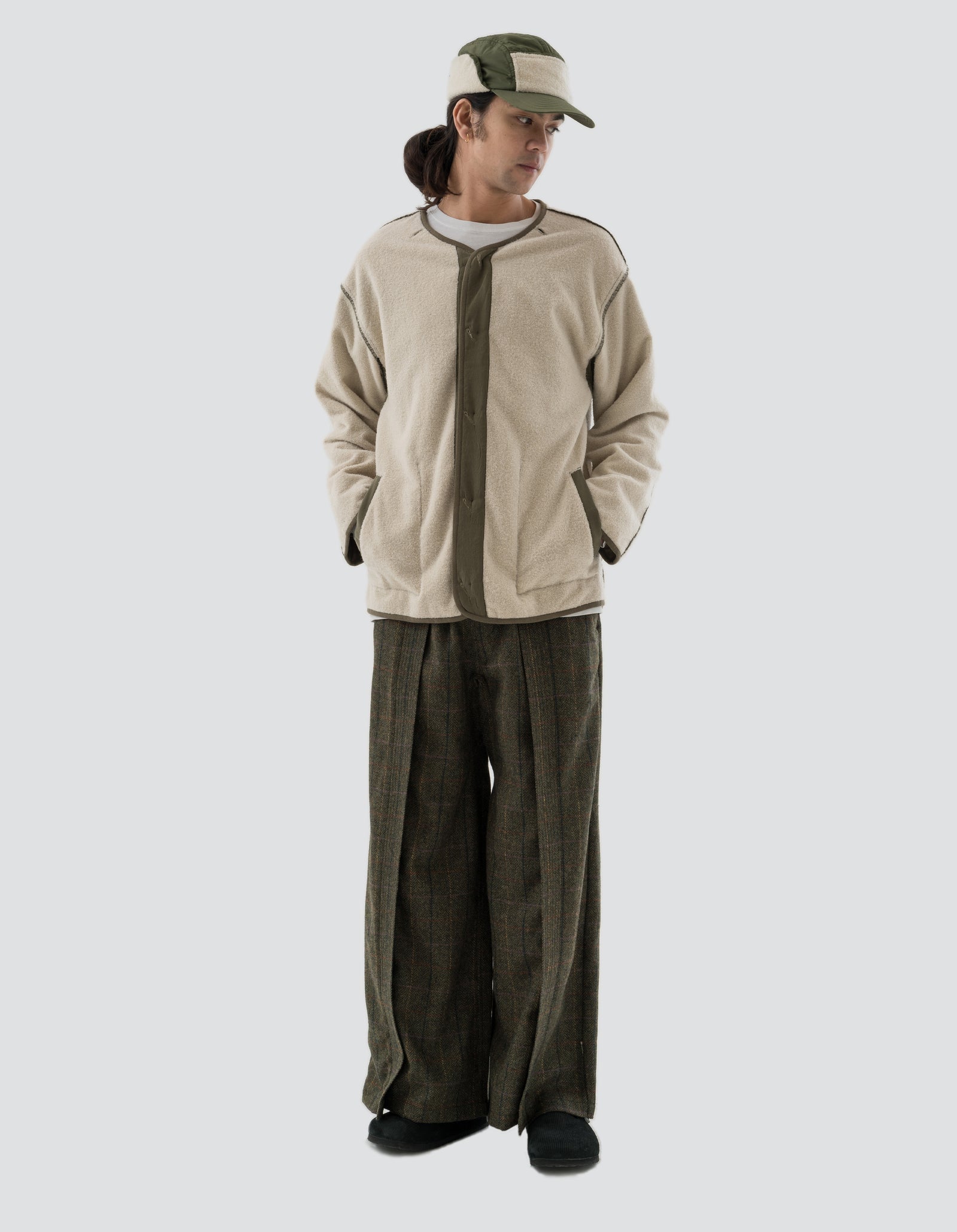 5334 Wool Hakama Track Pants Olive