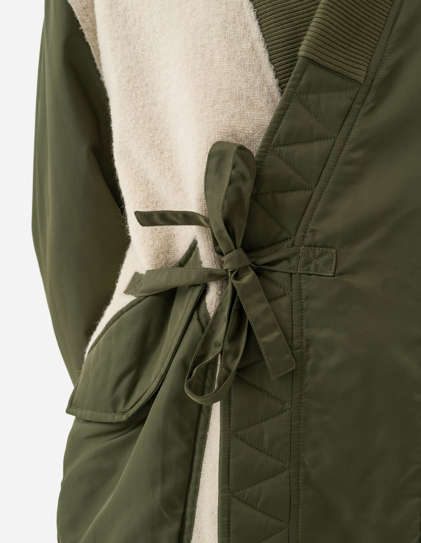 5257 Fleece CWU Flight Kimono Olive/Ecru
