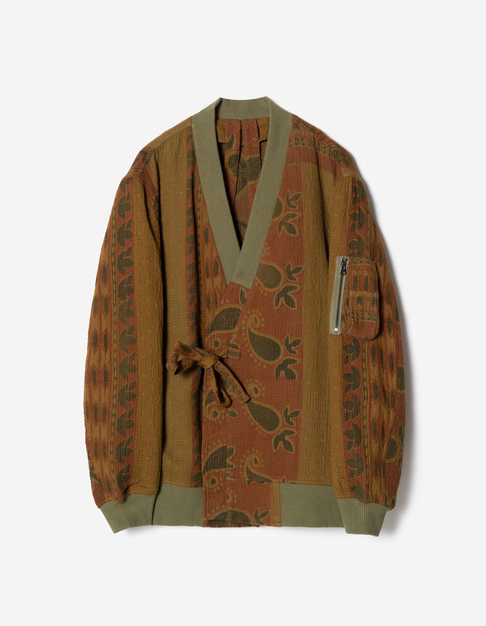 7186 Upcycled MA1 Kimono Olive