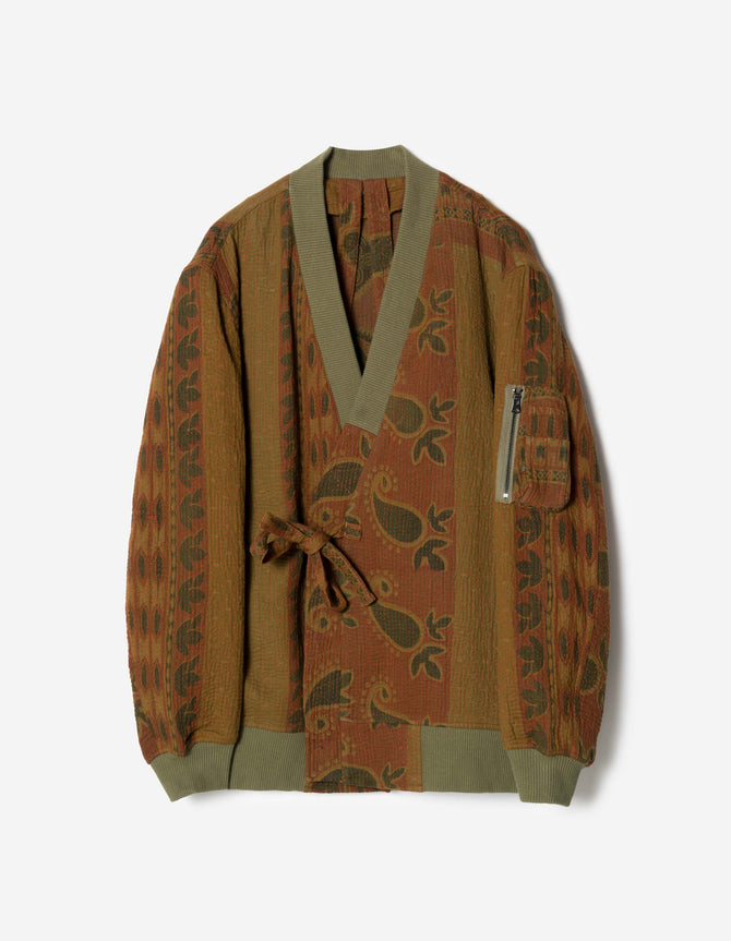 7186 Upcycled MA1 Kimono Olive