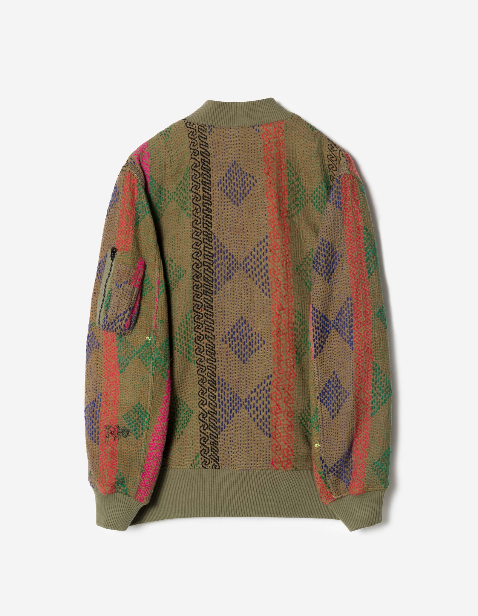 7186 Upcycled MA1 Kimono Olive