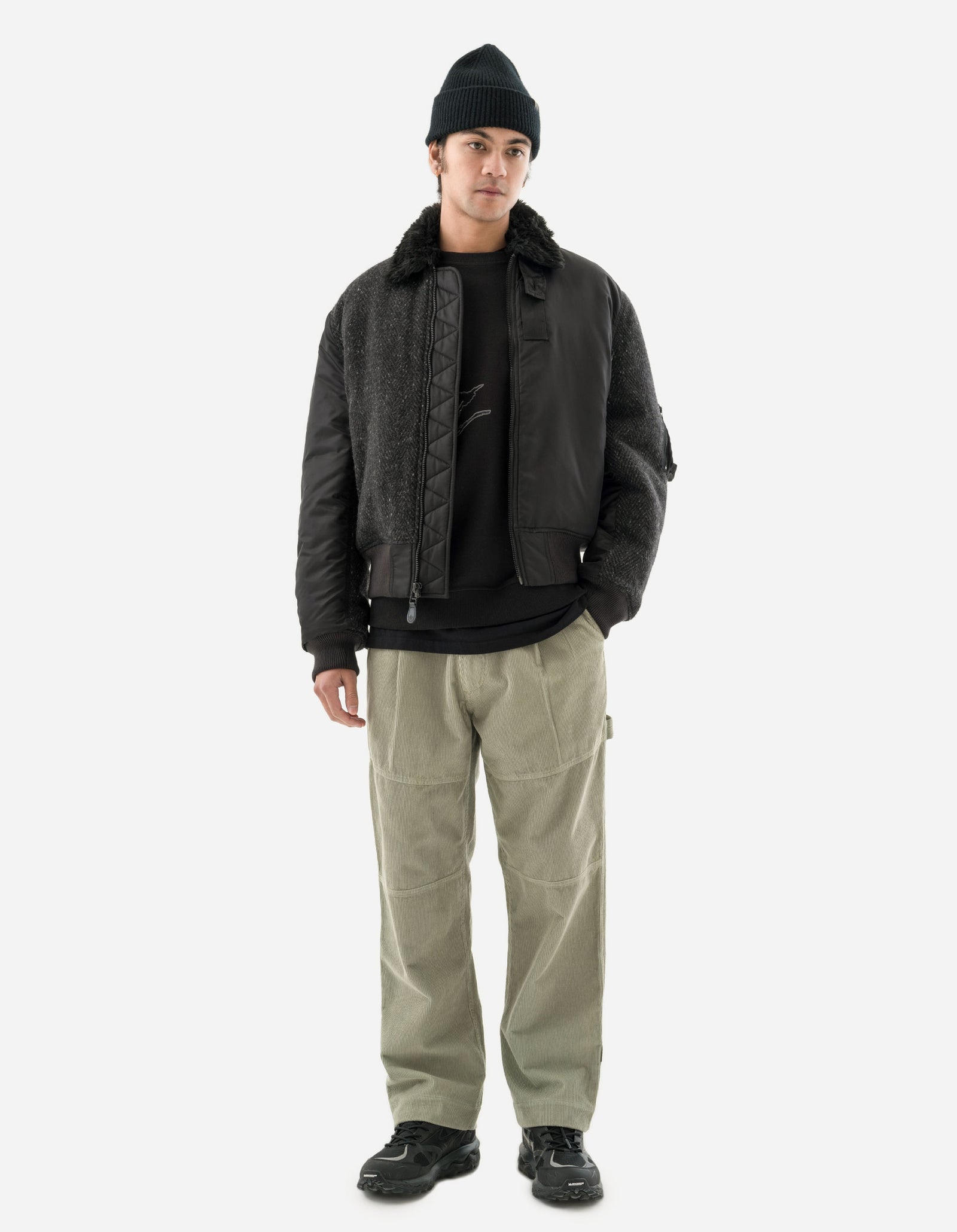 5332 B15 Wool Flight Jacket Black