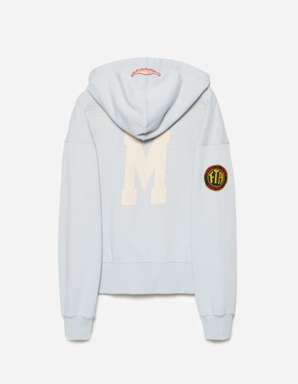 7244 Temple M Vintage Hooded Sweat Light Blue