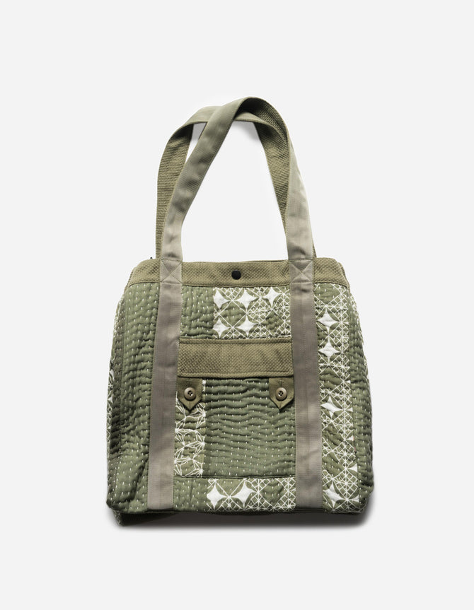 7283 Maha Dry Goods Tote Bag Ecru/Olive