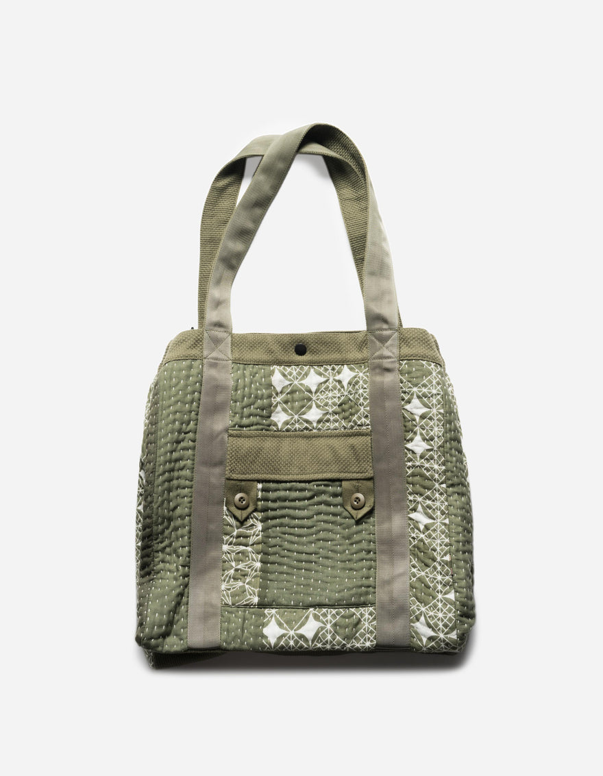 7283 Maha Dry Goods Tote Bag Ecru/Olive