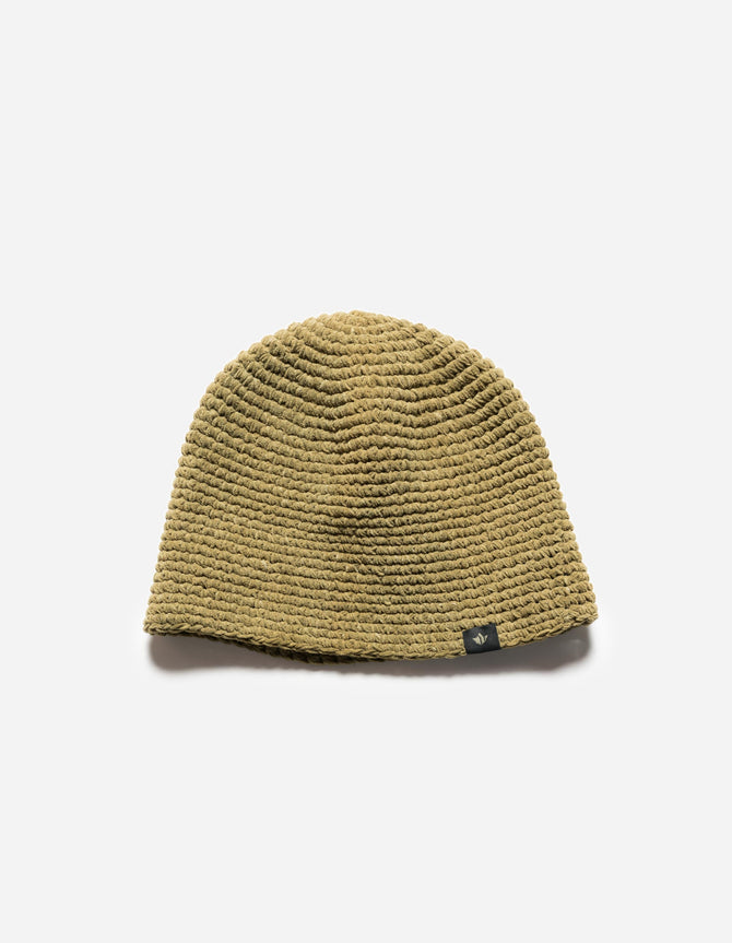 7292 Maharishi Crochet Beanie Natural Olive