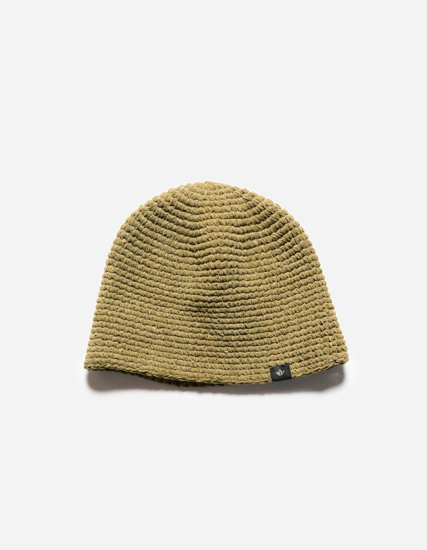 7292 Maharishi Crochet Beanie Natural Olive