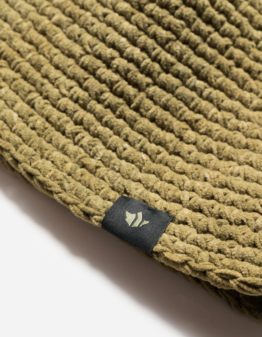 7292 Maharishi Crochet Beanie Natural Olive