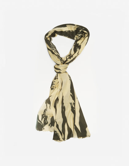 7331 Bonsai Tigerstripe Pashmina Ecru/Olive