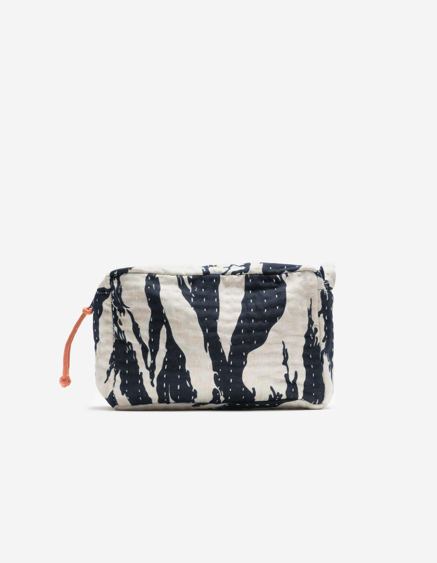 7332 Tigerstripe Travel Pouch Navy/Ecru