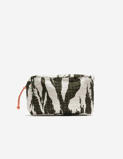7332 Tigerstripe Travel Pouch Ecru/Olive