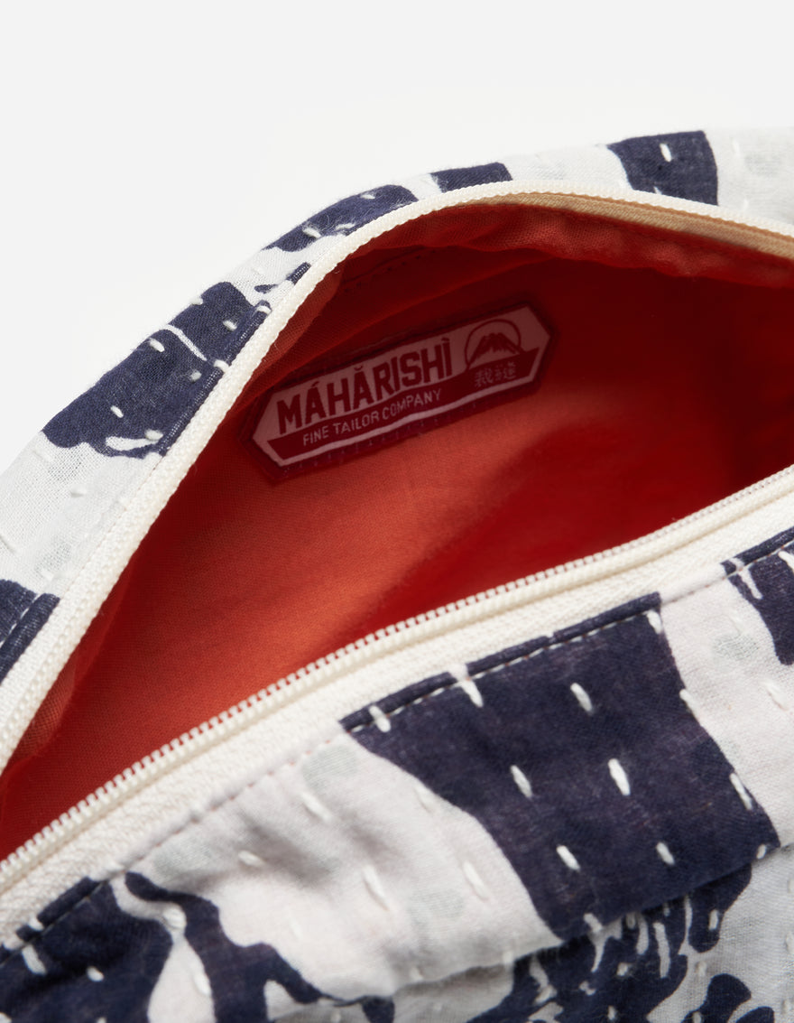 7332 Tigerstripe Travel Pouch Navy/Ecru