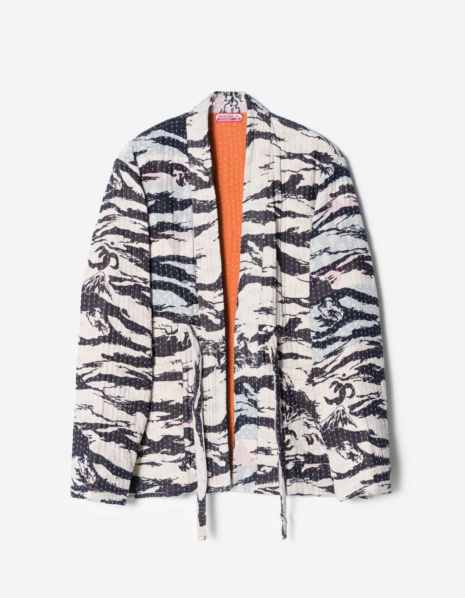 7333 Tigerstripe Kimono Navy/Ecru