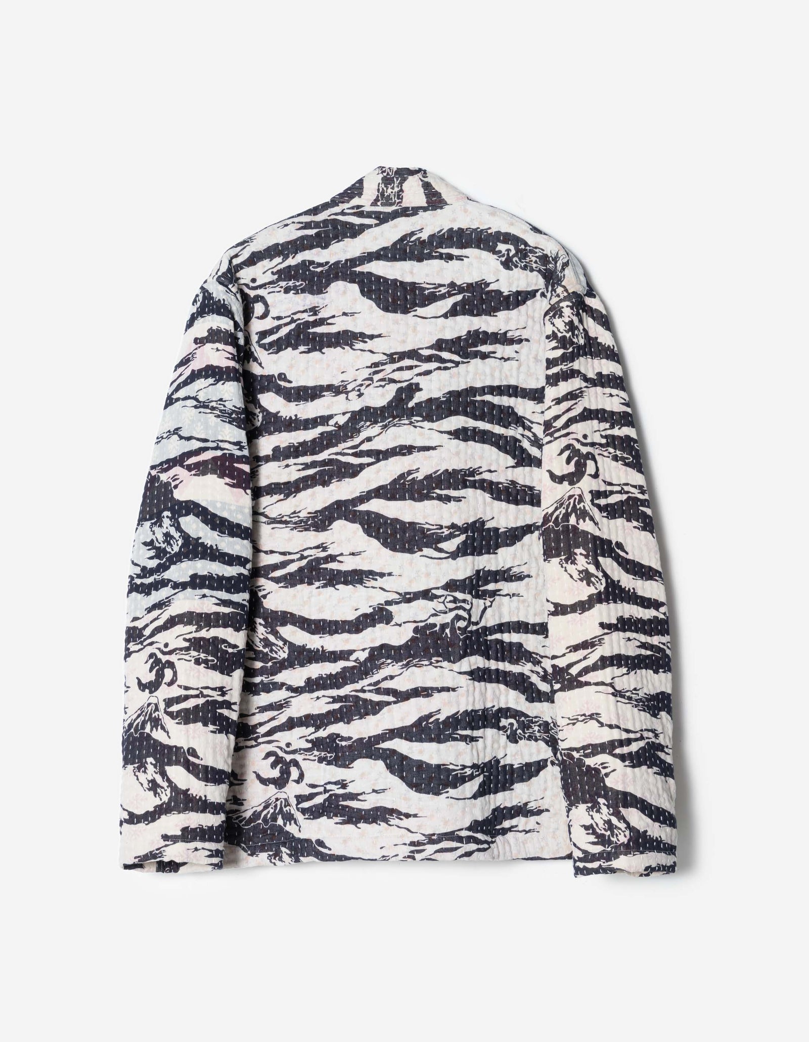 7333 Tigerstripe Kimono Navy/Ecru