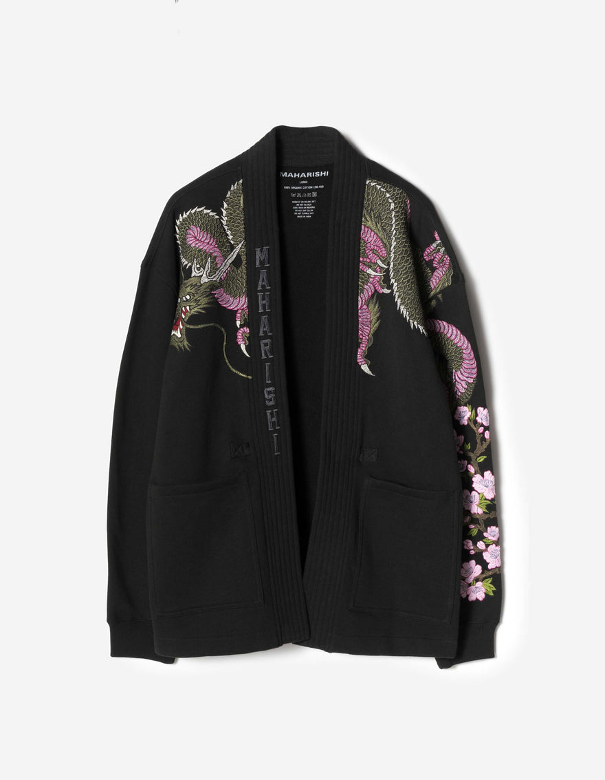 7361 Sakura Serenity Sweat Kimono Black