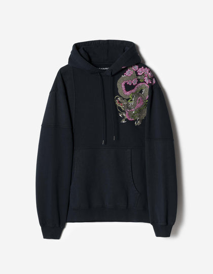 7362 Sakura Tugihagi Hooded Sweat Navy