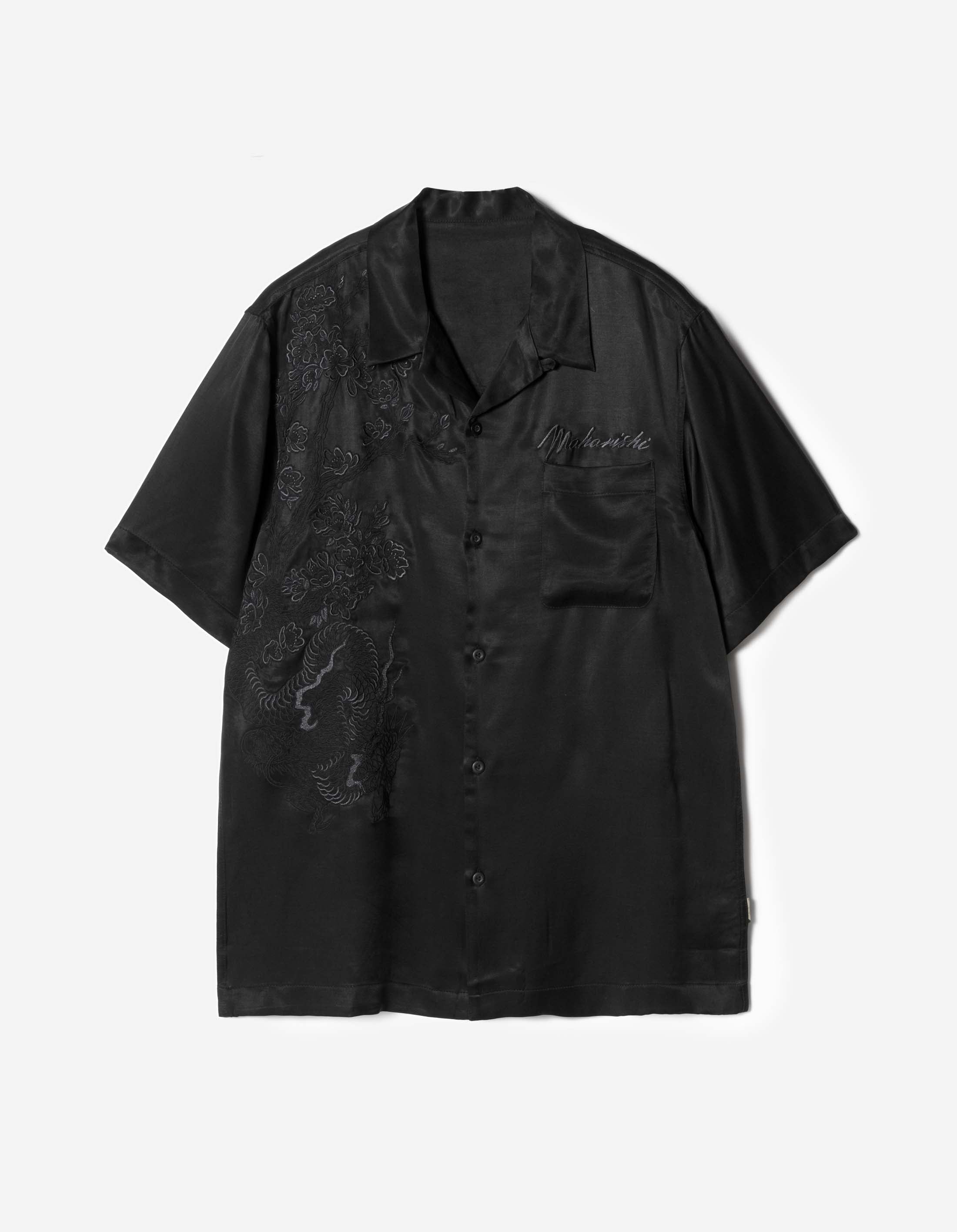 7320 Kasuri Cuban Collar Shirt Sumi Black – Maharishi