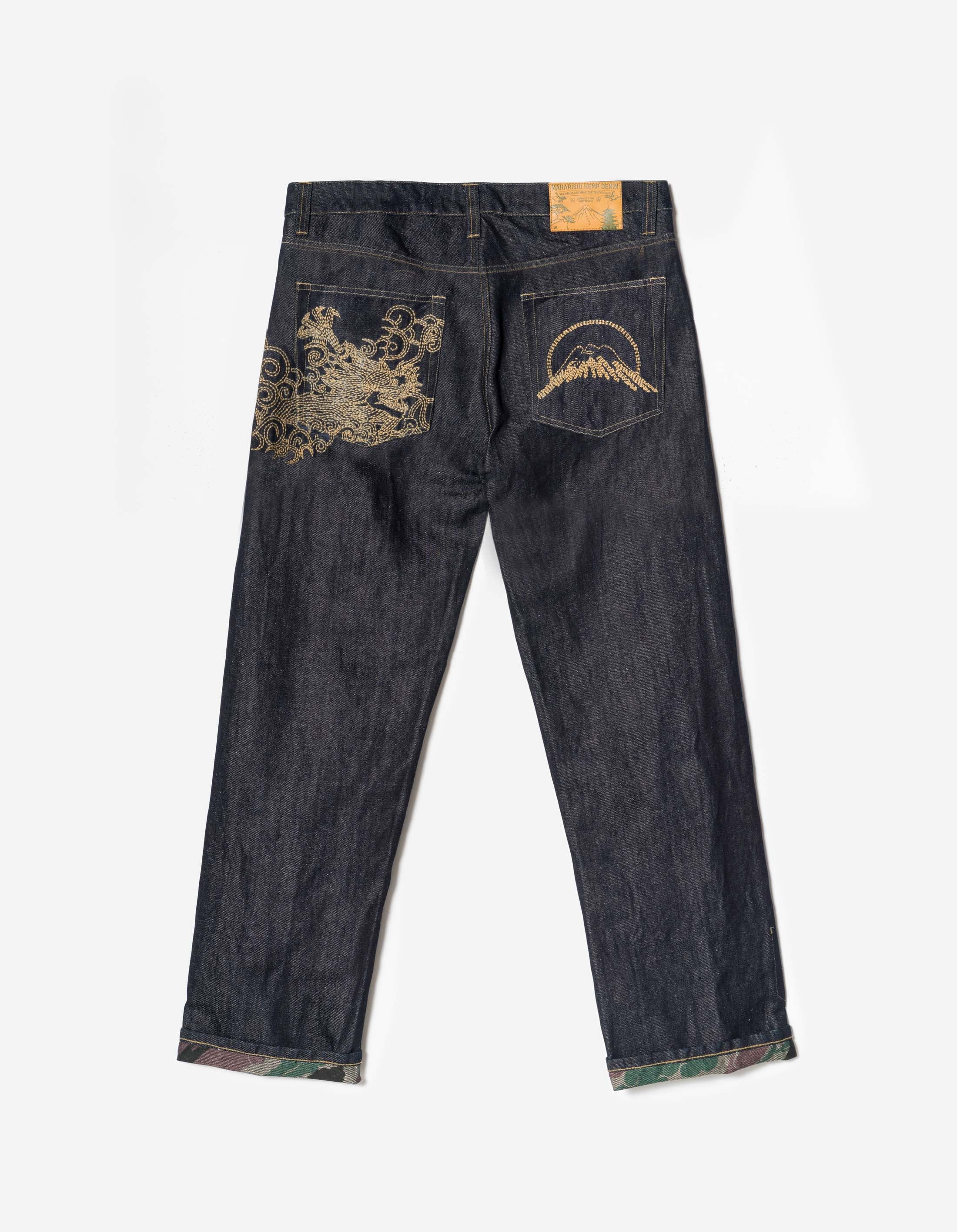 7336 Rising Dragon Hemp Jeans Indigo – Maharishi