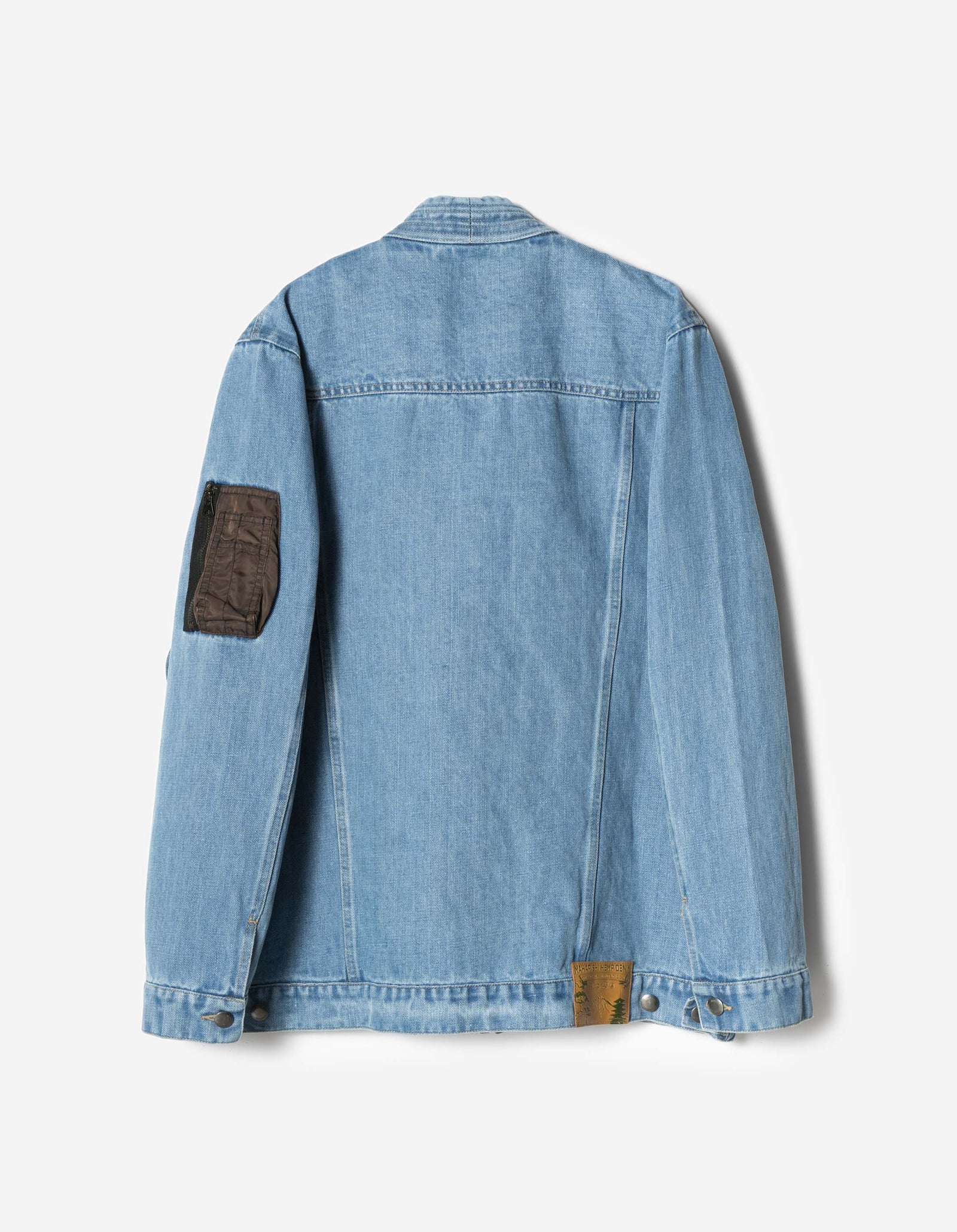 7384 L2-B Hemp Denim Trucker Kimono Washed Indigo