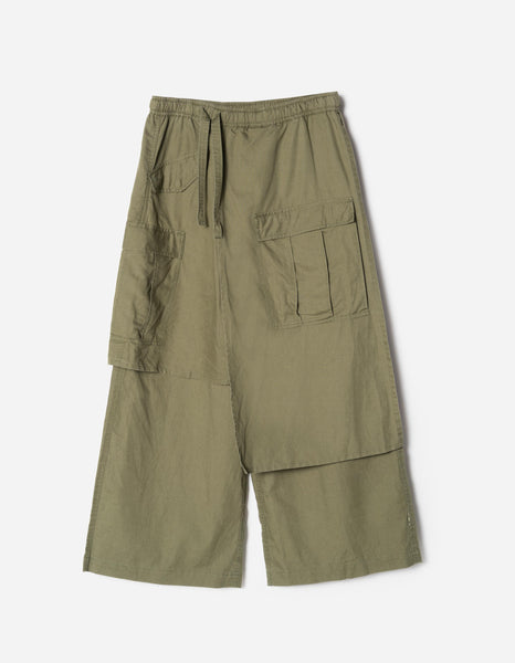 7398 WR Asym Cargo Hakama Pants Olive OG-107F – Maharishi