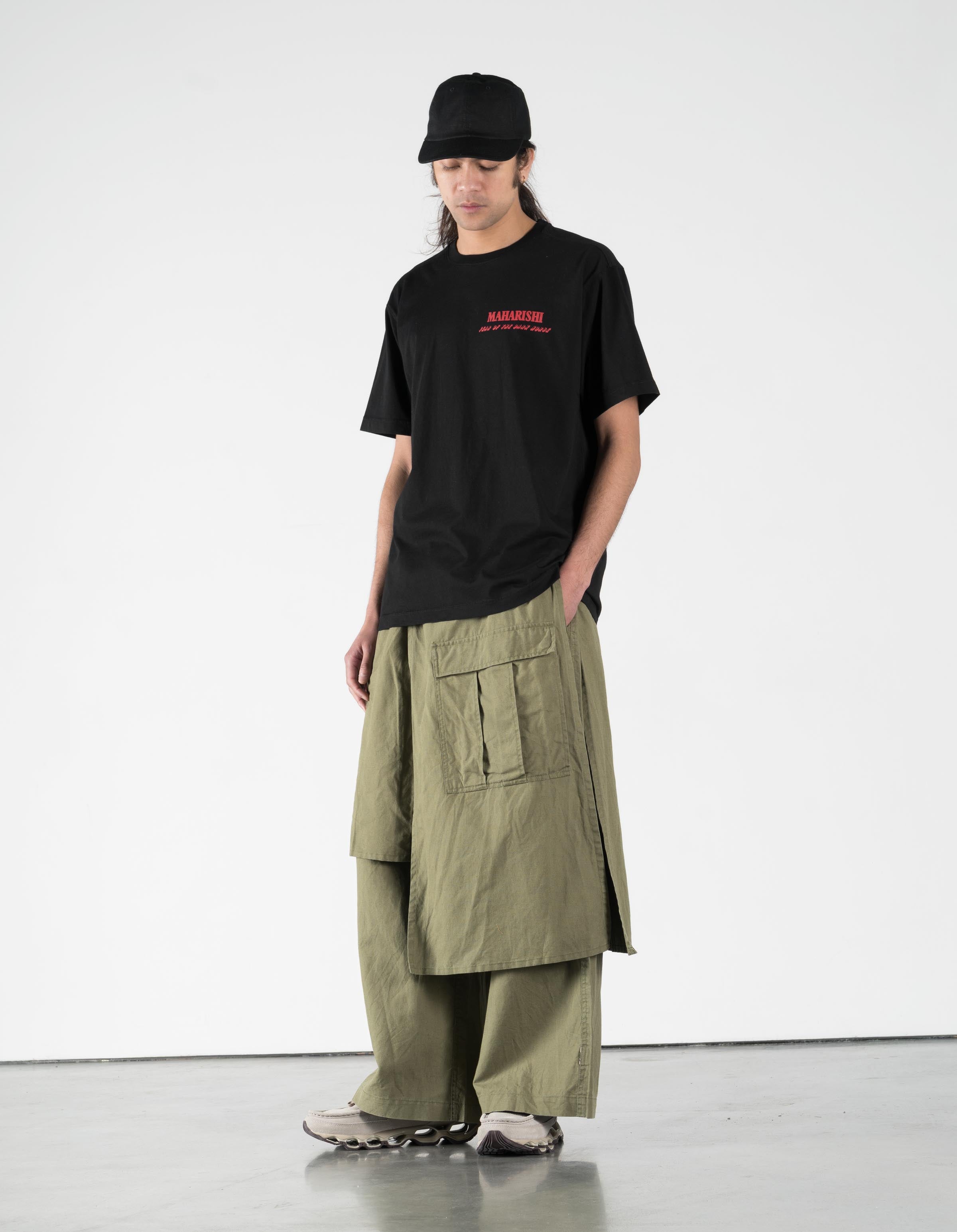 maharishi ブラックカーゴパンツ Maharishi Snopants プリント パンツ | ブラック | FARFETCH JP