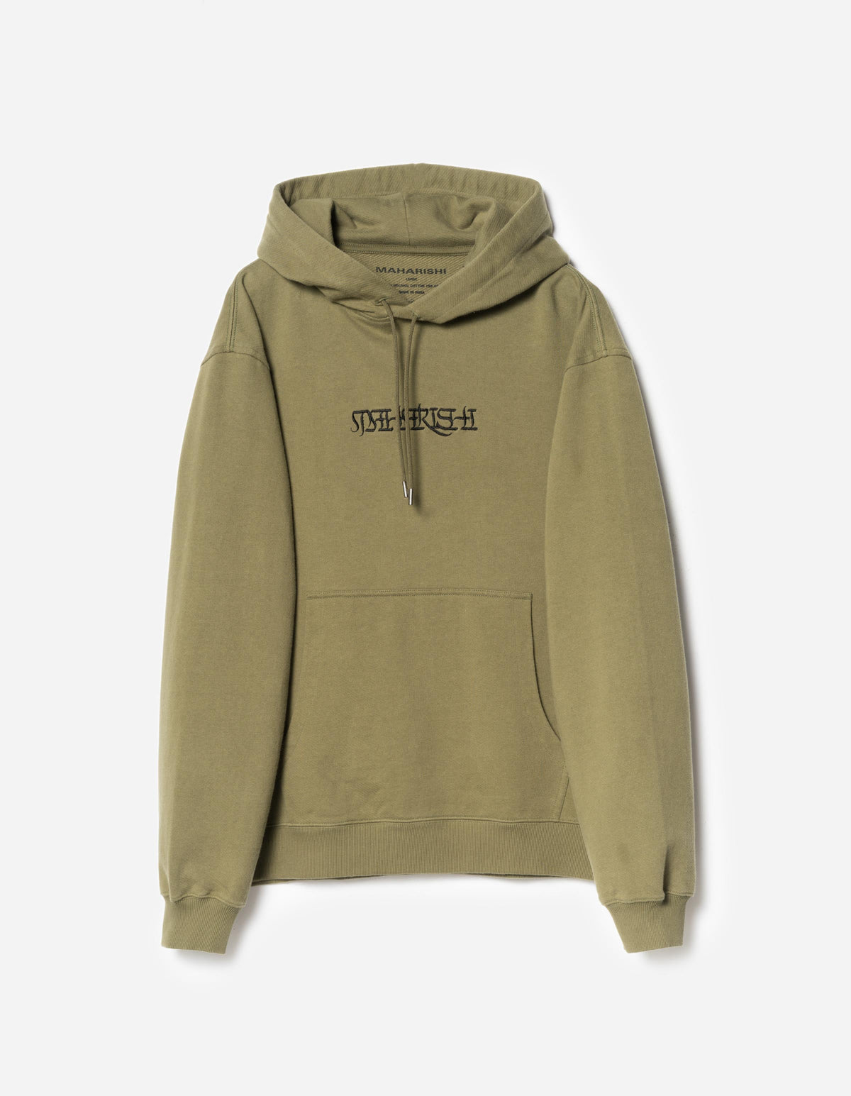 7552 Maha Script Hooded Sweat Olive OG-107F